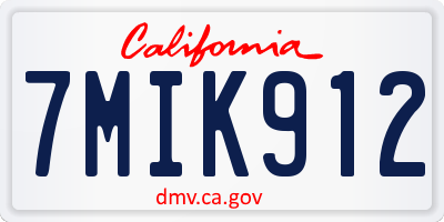 CA license plate 7MIK912