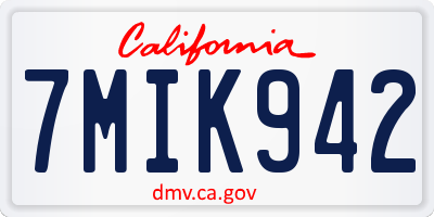 CA license plate 7MIK942