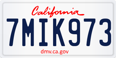 CA license plate 7MIK973