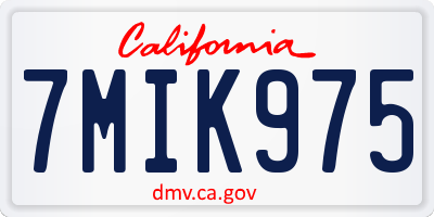 CA license plate 7MIK975