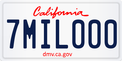 CA license plate 7MIL000