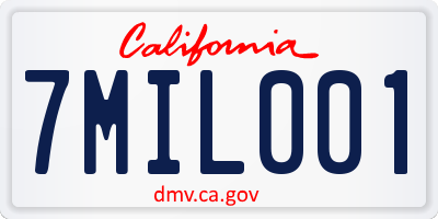 CA license plate 7MIL001