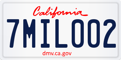 CA license plate 7MIL002