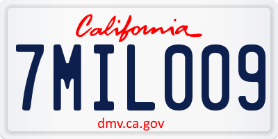 CA license plate 7MIL009