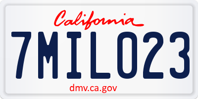 CA license plate 7MIL023