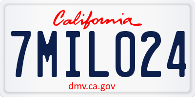 CA license plate 7MIL024