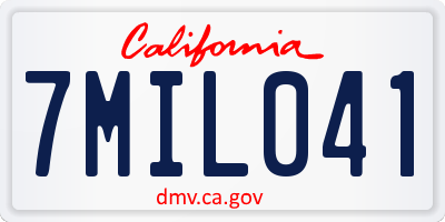 CA license plate 7MIL041