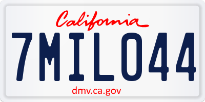 CA license plate 7MIL044