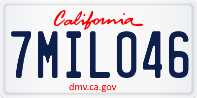 CA license plate 7MIL046