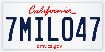 CA license plate 7MIL047