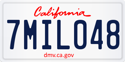 CA license plate 7MIL048