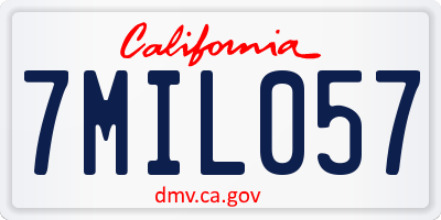 CA license plate 7MIL057