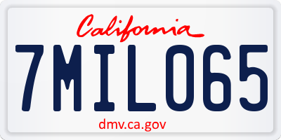 CA license plate 7MIL065