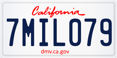 CA license plate 7MIL079