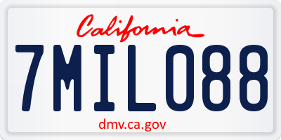 CA license plate 7MIL088