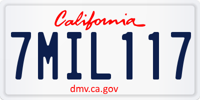 CA license plate 7MIL117