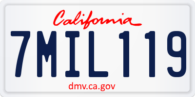 CA license plate 7MIL119