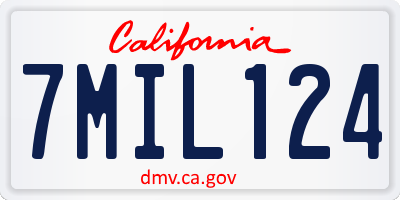 CA license plate 7MIL124