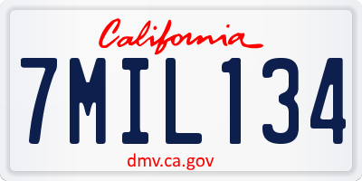 CA license plate 7MIL134