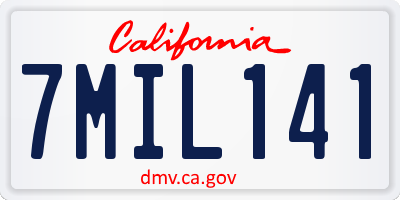 CA license plate 7MIL141