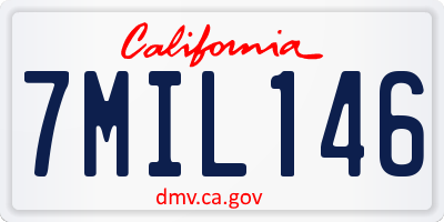 CA license plate 7MIL146