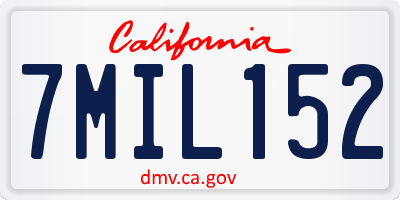 CA license plate 7MIL152