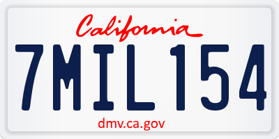 CA license plate 7MIL154
