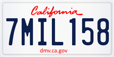 CA license plate 7MIL158