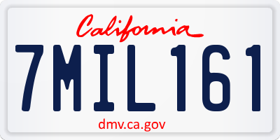 CA license plate 7MIL161