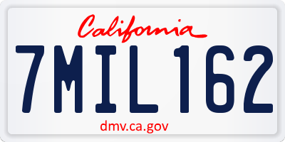 CA license plate 7MIL162