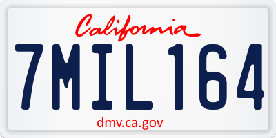 CA license plate 7MIL164