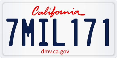 CA license plate 7MIL171