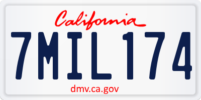 CA license plate 7MIL174