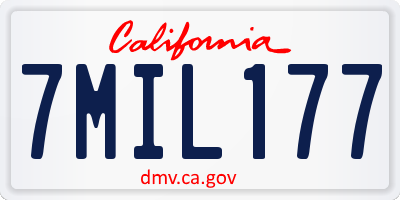 CA license plate 7MIL177