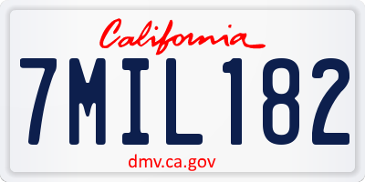 CA license plate 7MIL182