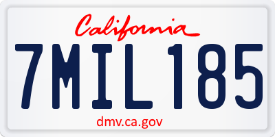 CA license plate 7MIL185