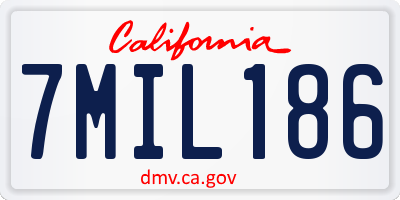 CA license plate 7MIL186