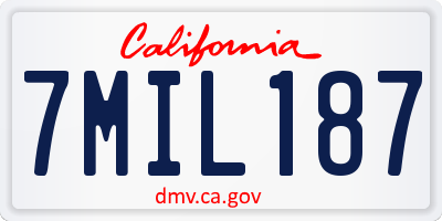 CA license plate 7MIL187