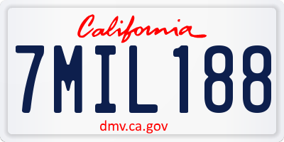 CA license plate 7MIL188