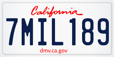 CA license plate 7MIL189