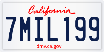 CA license plate 7MIL199