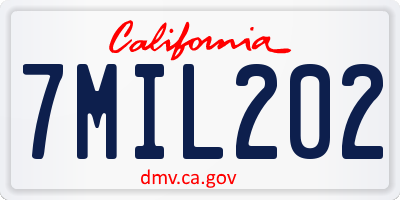 CA license plate 7MIL202