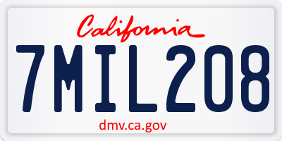 CA license plate 7MIL208