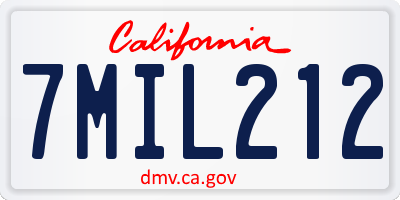 CA license plate 7MIL212