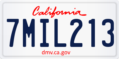 CA license plate 7MIL213