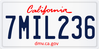 CA license plate 7MIL236