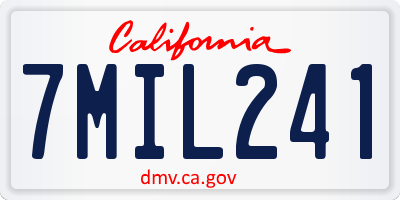 CA license plate 7MIL241