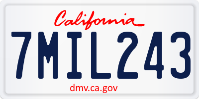 CA license plate 7MIL243
