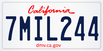 CA license plate 7MIL244