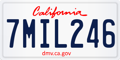 CA license plate 7MIL246